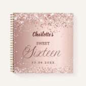 Guest book Sweet 16 rose gold pink ノートブック (正面)