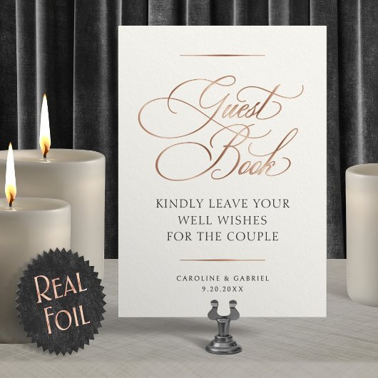 Guest Book Wedding Foil Table Sign 箔招待状