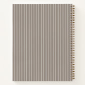 Guest book wedding Ivory taupe pinstriped modern ノートブック (裏面)