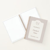 Guest book wedding Ivory taupe pinstriped modern ノートブック (内部)