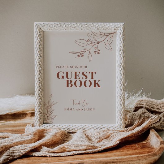 Guest Book Wedding Sign  ポスター