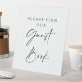 Guest Book Wedding Sign Minimalist Elegant Script 台座サイン (インサイチュ)