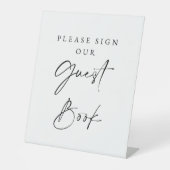 Guest Book Wedding Sign Minimalist Elegant Script 台座サイン (正面)