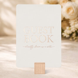 Guest Book Wedding Sign | Real Gold Foil Ivory 箔招待状
