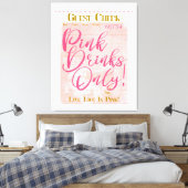 Guest Checkレシートピンクドリンク名門私立校風のフェミニン キャンバスプリント (インサイチュ (寝室))