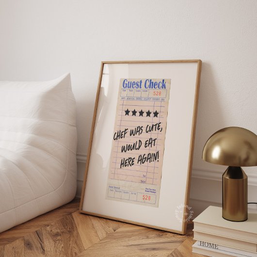 Guest Check Chef Was Cute Personalized  ポスター