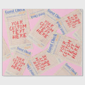 Guest Check Custom Personalized Gift ラッピングペーパー (フラット)