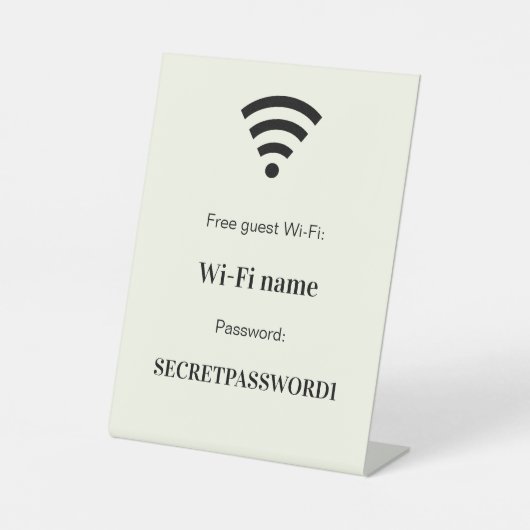 Guest customer wifi network password ivory 台座サイン (正面)