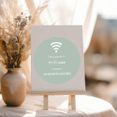 Guest customer wifi network password sage green ラウンドシール