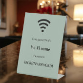 Guest customer wifi network password sage green 台座サイン