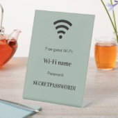 Guest customer wifi network password sage green 台座サイン (インサイチュ)