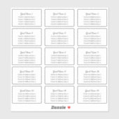 Guest Name Script and Serif Address 15招待状 シール (シート)