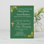 Guest Names, Christian Emerald Green & Gold 招待状 (スタンド正面)