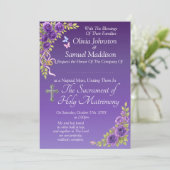 Guest Names, Christian Purple Mauve Flowers White 招待状 (スタンド正面)