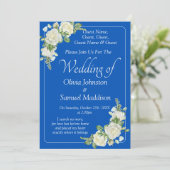 Guest Names, Cobalt Blue & White Roses Wedding 招待状 (スタンド正面)