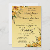 Guest Names, Golden Yellow Flowers Wedding Suite 招待状 (正面)