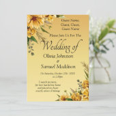 Guest Names, Golden Yellow Flowers Wedding Suite 招待状 (スタンド正面)