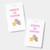 Guest of Honor Invitation Tag バッジ (正面＆裏面)