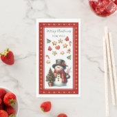 Guest Towel with Snowman & Christmas Cookies Red (インサイチュ)