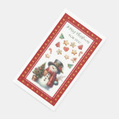 Guest Towel with Snowman & Christmas Cookies Red (コーナー)