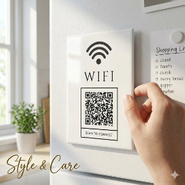 Guest WiFi Magnet Sign Scan QR for Fast Access マグネット