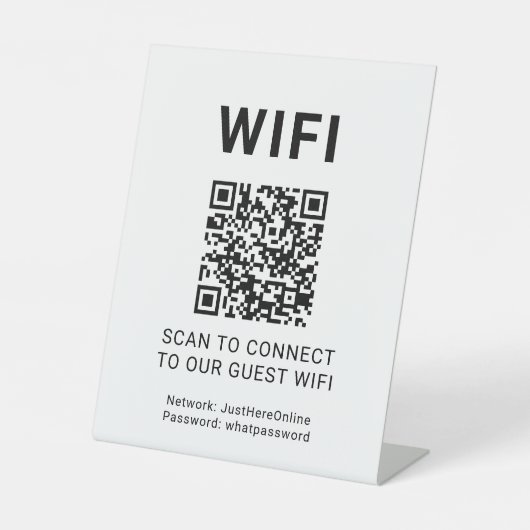 Guest Wifi QR Code Connect Login Network 台座サイン (正面)