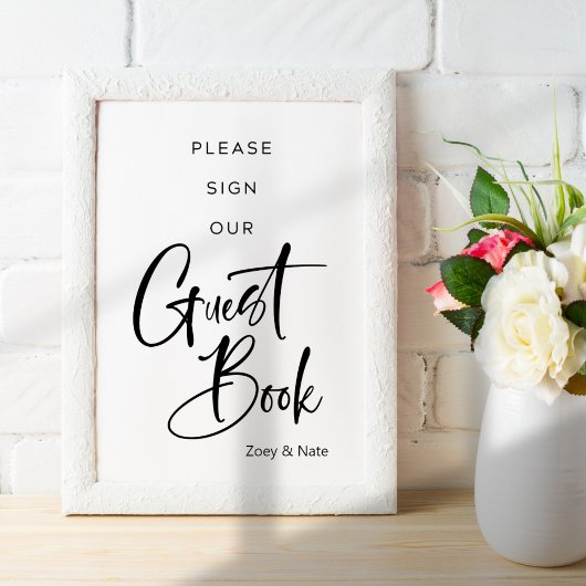 Guestbookモダンのサイン ポスター