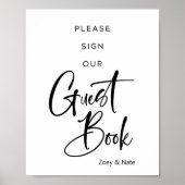 Guestbookモダンのサイン ポスター (正面)