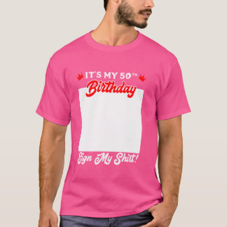 Guestbook私の50誕生日のサイン私のシャツバット Tシャツ