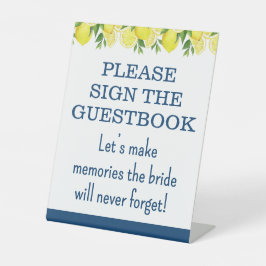 Guestbook Lemon Bridal Shower Sign 台座サイン