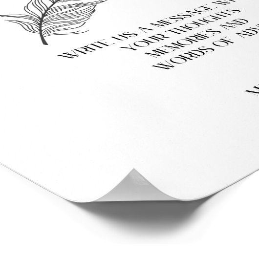 Guestbook Wedding Sign Elegant Modern ポスター (角)