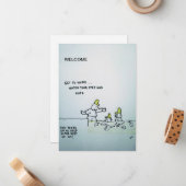 GUHLComics Flat Note cの「New Employee Welcome」 ノートカード (正面/裏面インサイチュ)