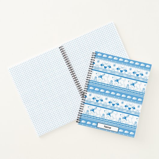 Guide Dog Tale Lab Pattern – 青 –  ノートブック (内部)