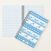 Guide Dog Tale Lab Pattern – 青 – 小 ノートブック (内側)