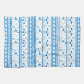 Guide Dog Tale Labsパターン – 青 –  キッチンタオル (横)