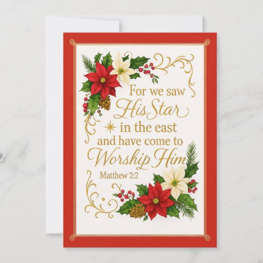 Guided by His Star Matthew 2:2 Christmas Blessing シーズンカード (正面)
