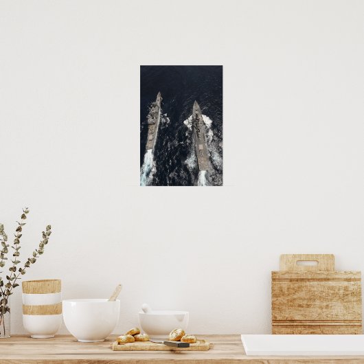 Guided-missile destroyer USS Gridley ポスター (キッチン)