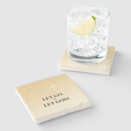 Guiding Light Let Go Let God Cross ストーンコースター