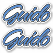 Guido Name blue Aufkleber Sticker Stickerset シール (正面)