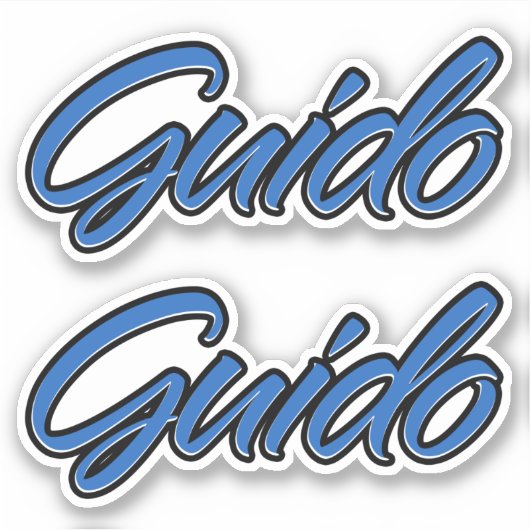 Guido Name blue Aufkleber Sticker Stickerset シール (正面)