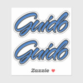 Guido Name blue Aufkleber Sticker Stickerset シール (シート)