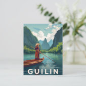 Guilin China River Scenery ポストカード (スタンド正面)