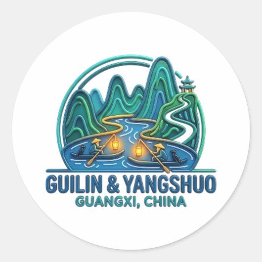 GUILIN & YANGSHUO ラウンドシール (正面)