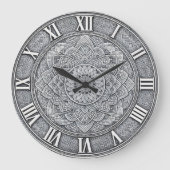 Guilloché Roman Numeral  — Luxury Engraved pattern ラージ壁時計 (正面)