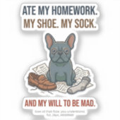 Guilty Frenchie Innocent Face Funny Dog Sticker シール (正面)