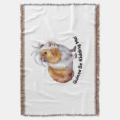Guinea Be Uering Me – かわいい水の色モルモット スローブランケット (正面縦)