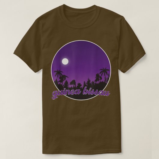 guinea bissau By night with Palms Tシャツ (デザイン正面)