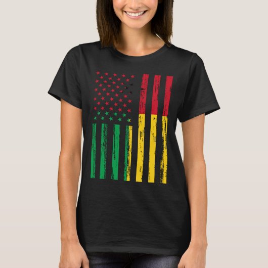 Guinea Bissau Flag America US DNA  for Guinea Biss Tシャツ (正面)
