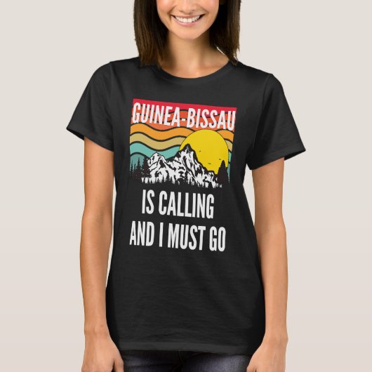 Guinea bissau Is Calling And I Must Go, Wavy Sunse Tシャツ (正面)