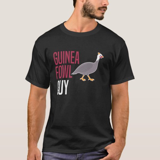 Guinea Fowl Chicken Bird Guy Tシャツ (正面)